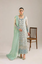 3 Piece Stitched Organza Suit - Ready To Wear