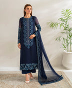 3 Piece Stitched Chiffon Suit - Ready To Wear