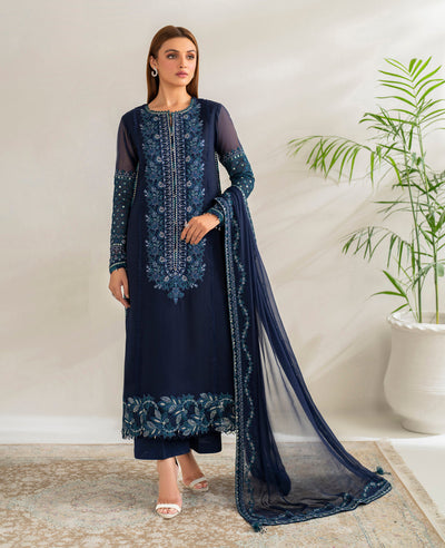 3 Piece Stitched Chiffon Suit - Ready To Wear