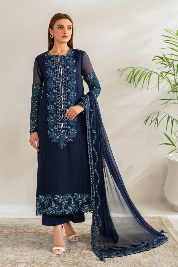 3 Piece Stitched Chiffon Suit - Ready To Wear