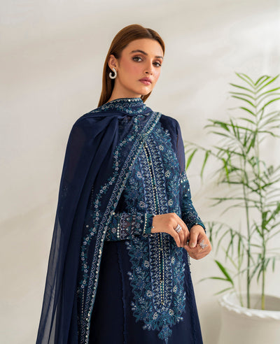 3 Piece Stitched Chiffon Suit - Ready To Wear