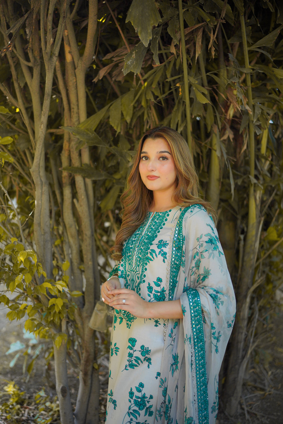 3 Piece Stitched Silk Suit - Ready To Wear