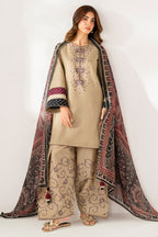 3 Piece Stitched Dhanak Suit - Ready To Wear