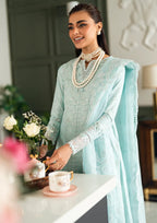 Ice Blue Elegance _ Embroidered Lawn Suit | Ready To Wear