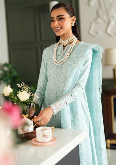 Ice Blue Elegance _ Embroidered Lawn Suit | Ready To Wear
