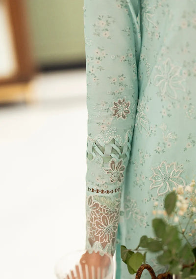Ice Blue Elegance _ Embroidered Lawn Suit | Ready To Wear