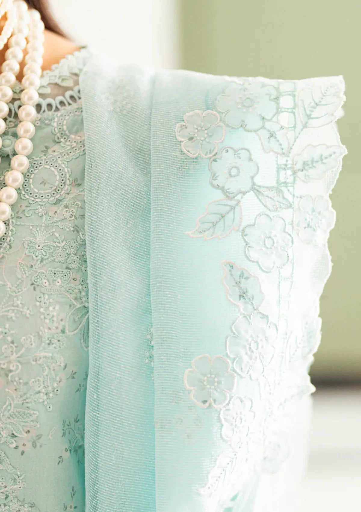 Ice Blue Elegance _ Embroidered Lawn Suit | Ready To Wear