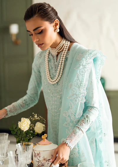 Ice Blue Elegance _ Embroidered Lawn Suit | Ready To Wear