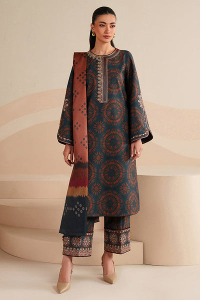 3 Piece Stitched Printed Lawn Suit - Ready To Wear
