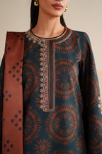 3 Piece Stitched Printed Lawn Suit - Ready To Wear