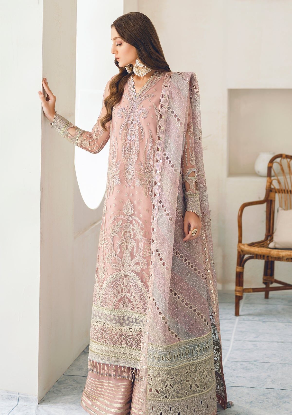 3 Piece Stitched Embroidered Bridal Suit - Ready To Wear