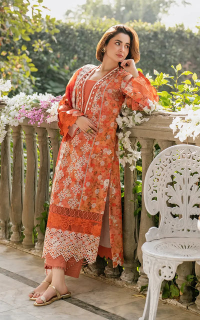 03-Piece Lawn Suit With Embroidered - Ready To Wear