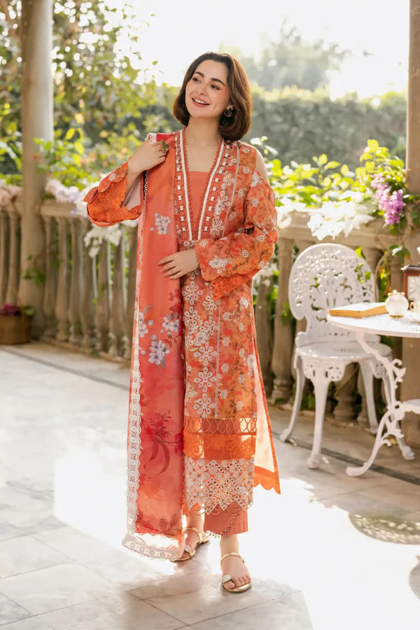 03-Piece Lawn Suit With Embroidered - Ready To Wear