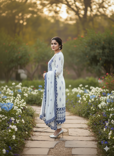 3 Piece Stitched Designer Dress - Ready To Wear