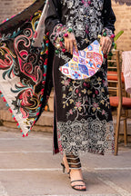03-Piece Printed Lawn With Heavy Thread Embroidery Suit - Ready To Wear