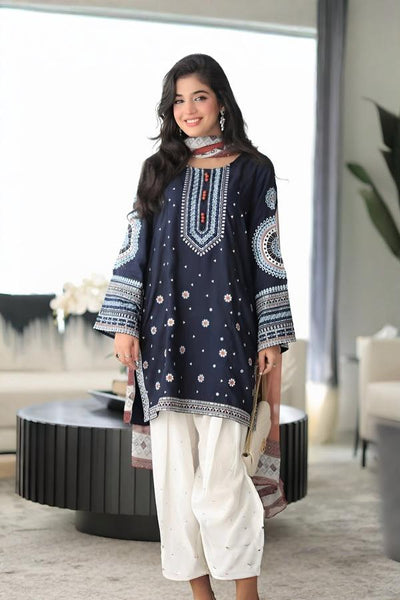 3 Piece Stitched Embroidery Suit - Ready To Wear
