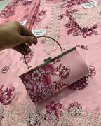 3 Piece Stitched Chikankari Embroidery Suit - Ready To Wear