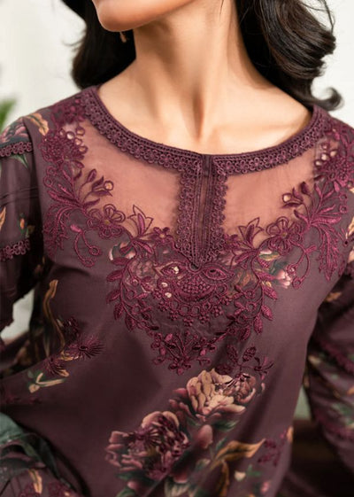 3 Piece Stitched Lawn Suit - Ready To Wear