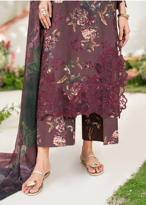 3 Piece Stitched Lawn Suit - Ready To Wear