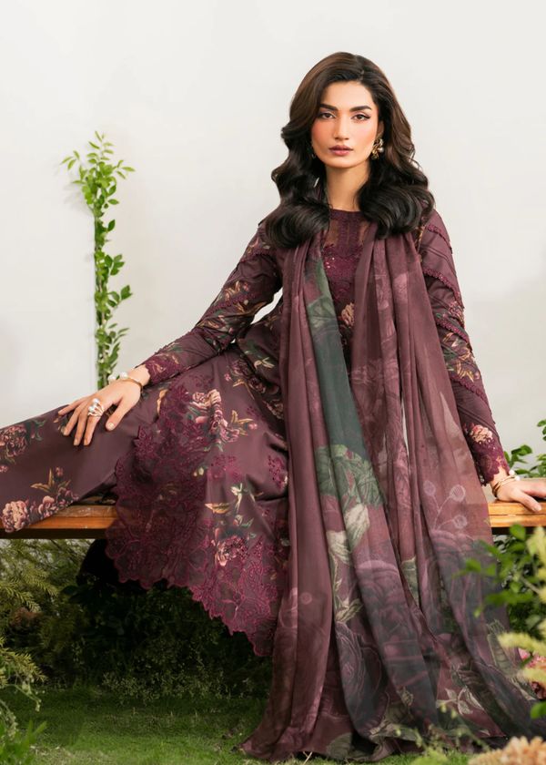 3 Piece Stitched Lawn Suit - Ready To Wear