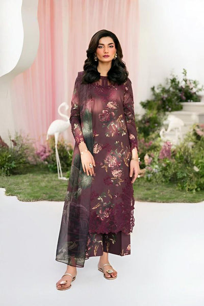 3 Piece Stitched Lawn Suit - Ready To Wear