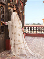 3 Piece Stitched Chiffon Embroidered Suit - Ready To Wear