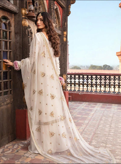 3 Piece Stitched Chiffon Embroidered Suit - Ready To Wear