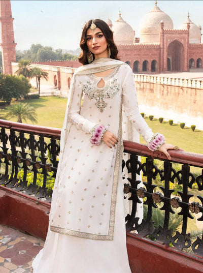 3 Piece Stitched Chiffon Embroidered Suit - Ready To Wear