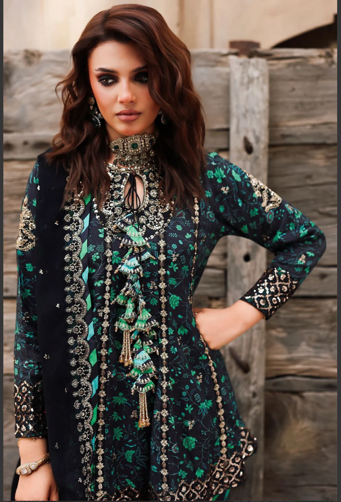 3 Piece Stitched Embroidered Suit - Ready To Wear