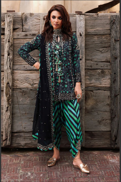 3 Piece Stitched Embroidered Suit - Ready To Wear