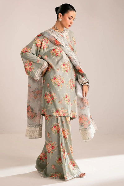 3 Piece Stitched Silk Suit - Ready To Wear