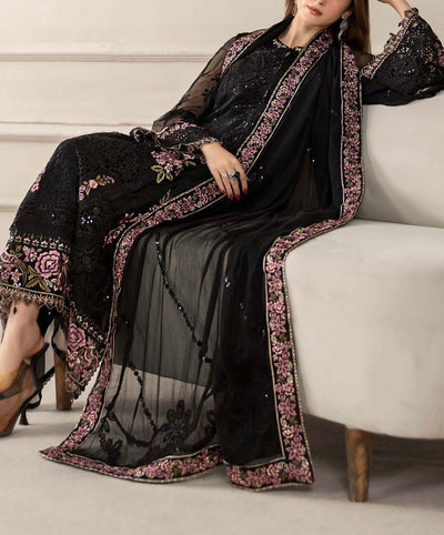 3 Piece Stitched Chiffon Suit - Ready To Wear