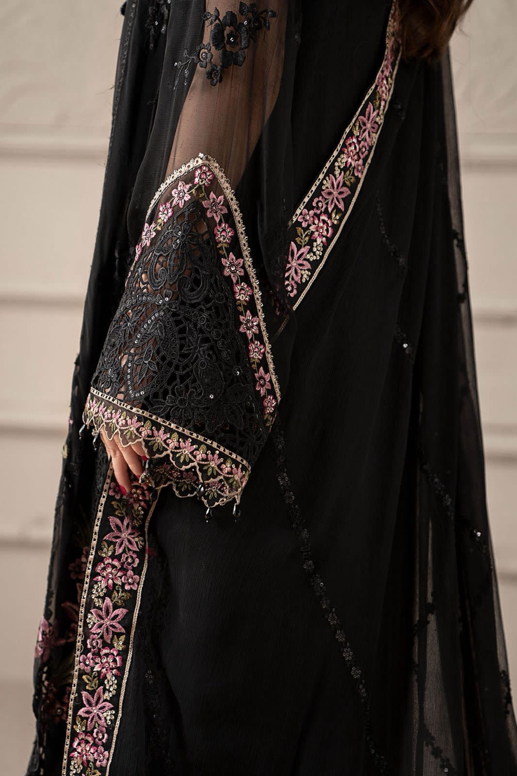 3 Piece Stitched Chiffon Suit - Ready To Wear