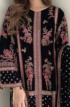 3 Piece Stitched Velvet Suit - Ready To Wear