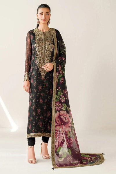 3 Piece Stitched Printed Silk Suit - Ready To Wear