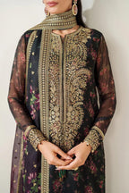 3 Piece Stitched Printed Silk Suit - Ready To Wear