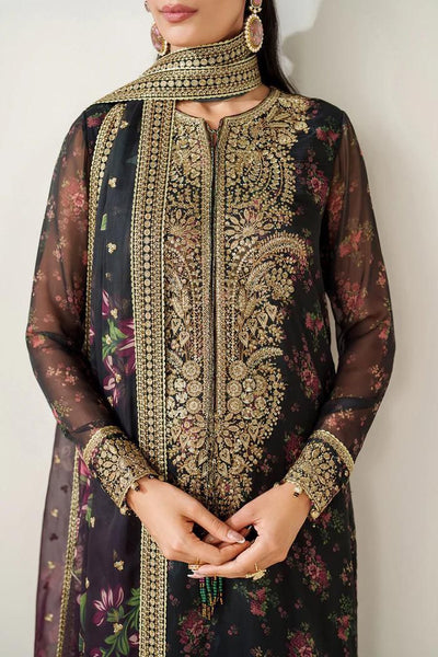 3 Piece Stitched Printed Silk Suit - Ready To Wear
