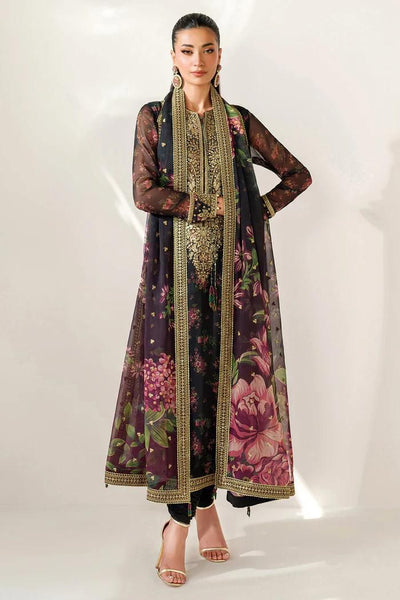 3 Piece Stitched Printed Silk Suit - Ready To Wear