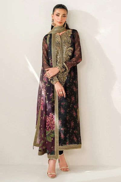 3 Piece Stitched Printed Silk Suit - Ready To Wear