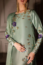 3 Piece Stitched Raw Silk Suit - Ready To Wear