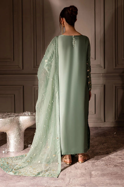 3 Piece Stitched Raw Silk Suit - Ready To Wear