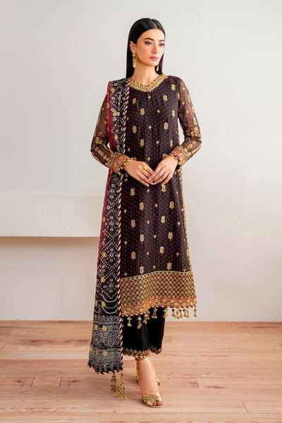 3 Piece Stitched Chiffon Suit - Ready To Wear