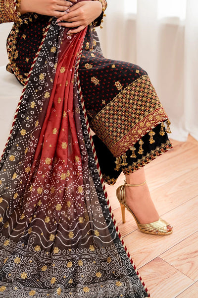 3 Piece Stitched Chiffon Suit - Ready To Wear