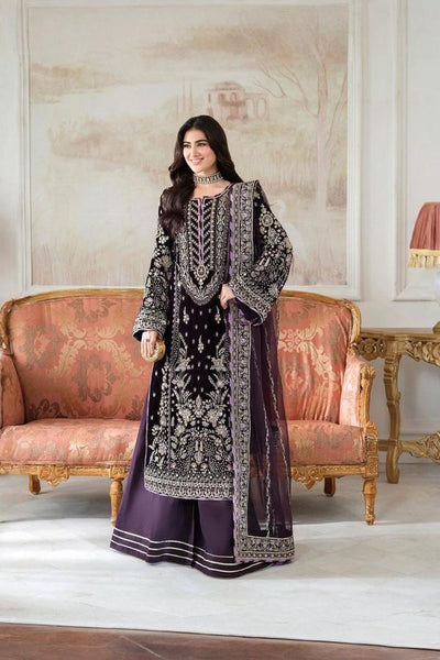 3 Piece Stitched Luxury Velvet Suit - Ready To Wear