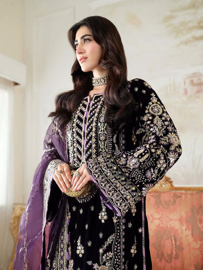 3 Piece Stitched Luxury Velvet Suit - Ready To Wear