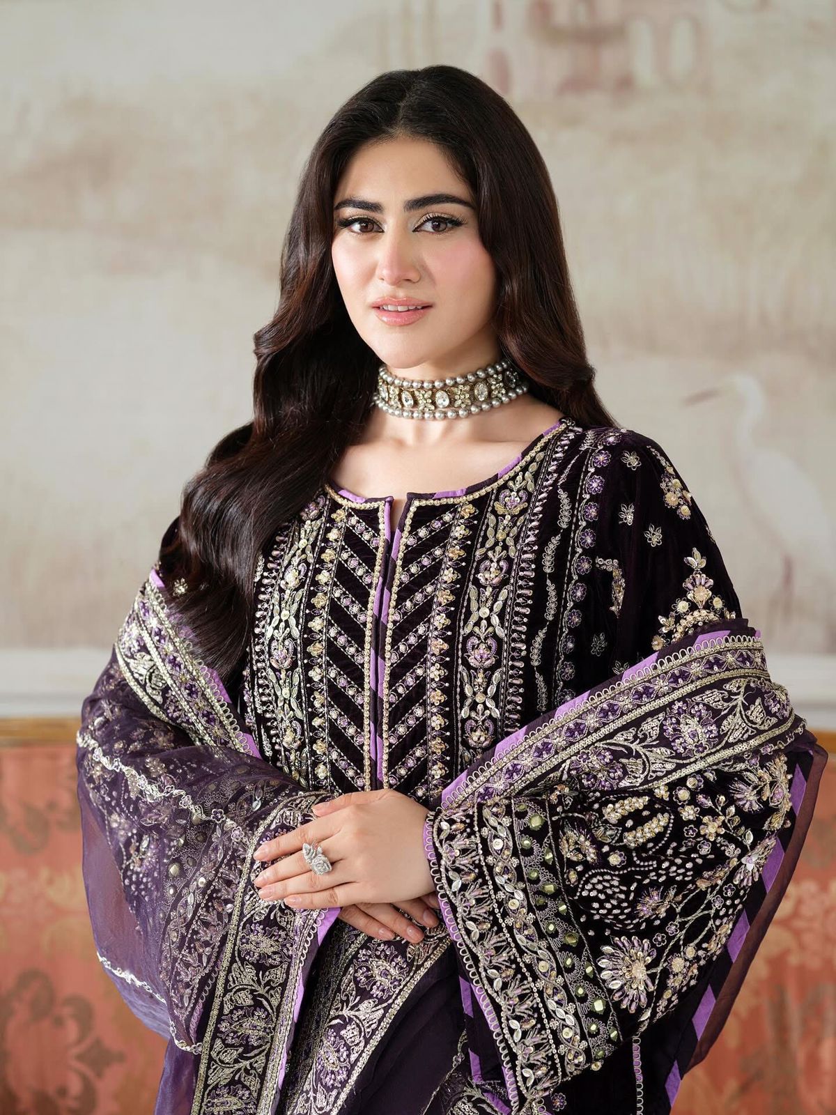 3 Piece Stitched Luxury Velvet Suit - Ready To Wear