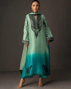 3 Piece Stitched Lawn Suit - Ready To Wear