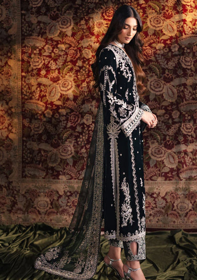 3 Piece Stitched Velvet Embroidered Suit - Ready To Wear