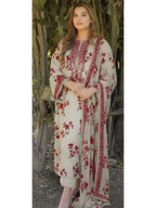 3 Piece Stitched Printed Lawn Suit - Ready To Wear