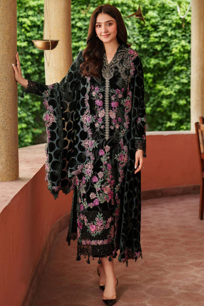 3 Piece Stitched Embroidered Velvet Suit - Ready To Wear